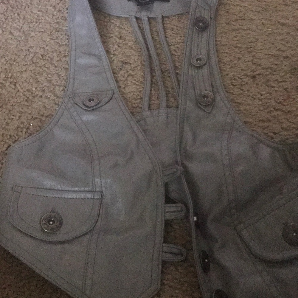A gray vest